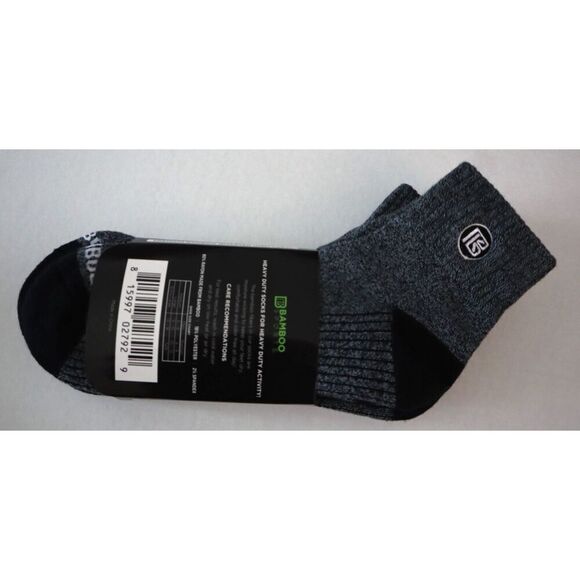 Bamboo Sports Men's Sz XL Gray Heather Premium Bamboo Quarter High Crew Socks - Picture 2 of 4